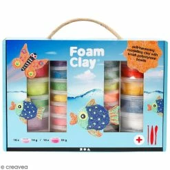 Modelage pour enfant Soldes 19 Nouveau 🎉 Creativ Company Coffret Pâte à Modeler Kit Modelage Pâte Foam Clay - 31 Pcs 🥰