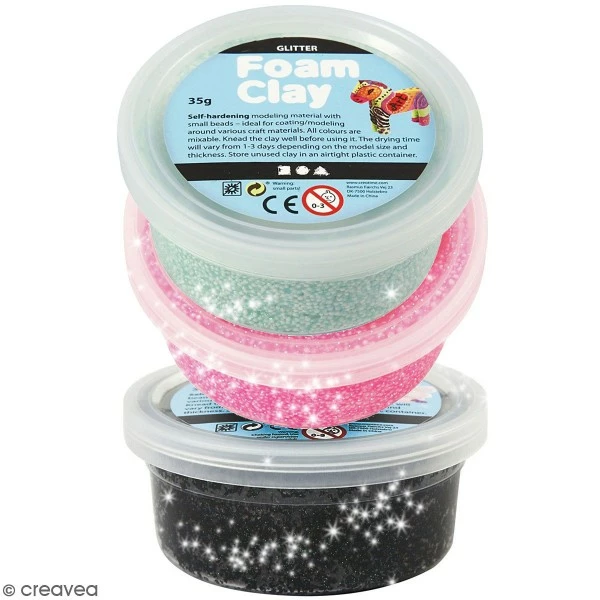 Acheter đ Creativ Company Pâte Ă Modeler Recharge Pâte Ă Modeler Autodurcissante Foam Clay Glitter - 35 G đ 3 Acheter đ Creativ Company Pâte Ă Modeler Recharge Pâte Ă Modeler Autodurcissante Foam Clay Glitter - 35 G đ