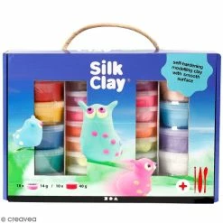 De gros 🤩 Creativ Company Coffret Pâte à Modeler Kit Modelage Pâte Silk Clay - 31 Pcs 🤩