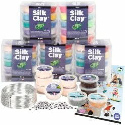 Budget 😍 Creativ Company Coffret Pâte à Modeler Kit Modelage Silk Clay Et Foam Clay Pour Figurine - 151 Pcs ❤️