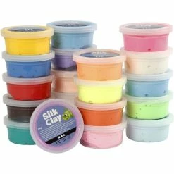 Remise 💯 Creativ Company Coffret Pâte à Modeler Assortiment De Pâte à Modeler Auto-durcissante Silk Clay - 20 X 40 Gr 👏