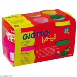 Le moins cher 🛒 Coffret Pâte à Modeler Pâte à Jouer GIOTTO Bébé - Couleurs Vives 4 X 100 Gr 💯
