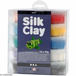 Acheter 😉 Creativ Company Coffret Pâte à Modeler Kit Pâte à Modeler Silk Clay - Multicolore - 10 Pcs 🤩
