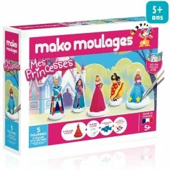 Modelage pour enfant Soldes 4 Grosses soldes ⌛ Mako Creations Moulage Enfant Coffret Moulage En Plâtre - Mes Princesses - 5 Pcs 🛒