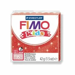 Le moins cher 🌟 Czech Beads Exclusive FIMO Kids 42g - Les Enfants De La Pâte à Modeler Rouge Avec Des Paillettes, De L'Argile Polymère, Ar 👏